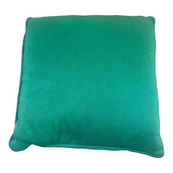 Vintage Hand Made Throw Pillow Crochet Granny Square Boho Decor Green Roseanne - Picture 3 of 8